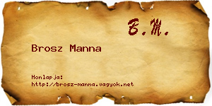 Brosz Manna névjegykártya